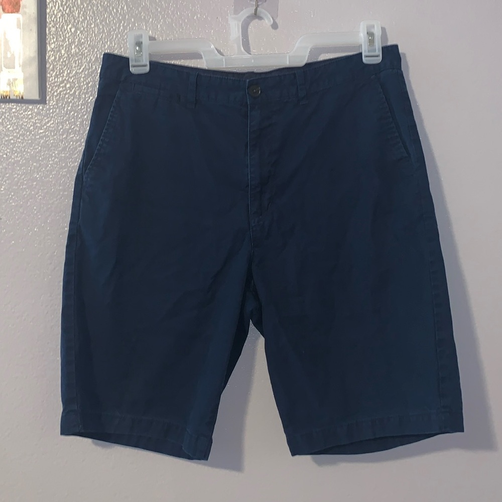 Claiborne Navy Blue Flat Front Khaki Shorts